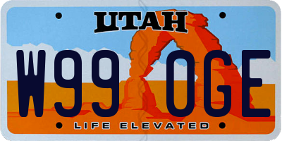 UT license plate W990GE