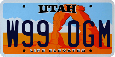 UT license plate W990GM