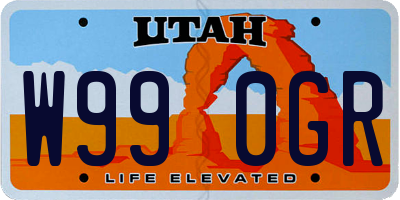 UT license plate W990GR