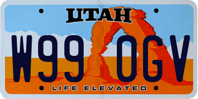 UT license plate W990GV