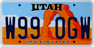 UT license plate W990GW