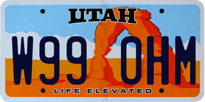 UT license plate W990HM