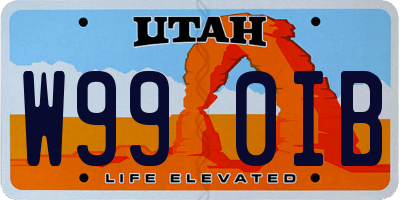 UT license plate W990IB