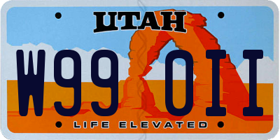 UT license plate W990II
