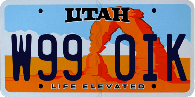 UT license plate W990IK