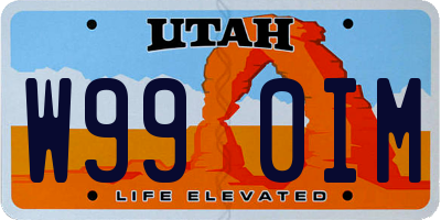 UT license plate W990IM