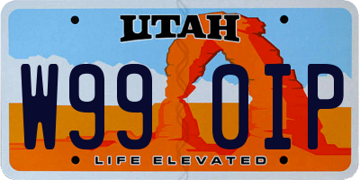 UT license plate W990IP