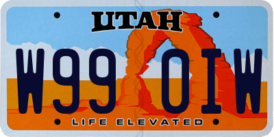 UT license plate W990IW