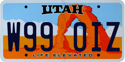 UT license plate W990IZ