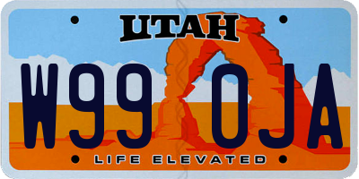 UT license plate W990JA
