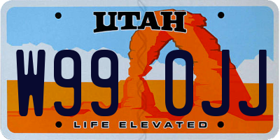 UT license plate W990JJ
