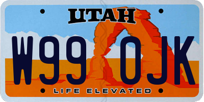 UT license plate W990JK