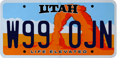 UT license plate W990JN