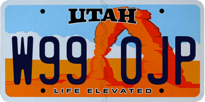 UT license plate W990JP
