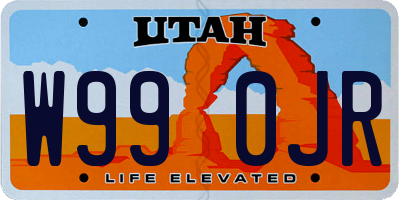 UT license plate W990JR