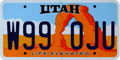 UT license plate W990JU