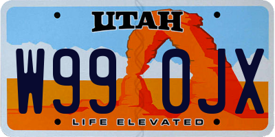UT license plate W990JX