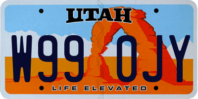 UT license plate W990JY