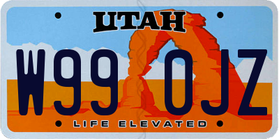 UT license plate W990JZ