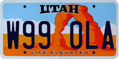 UT license plate W990LA