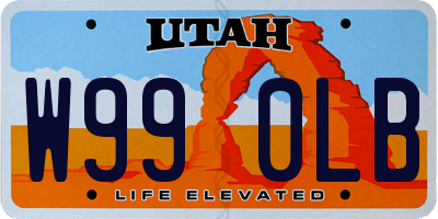UT license plate W990LB