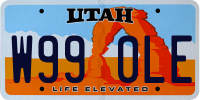 UT license plate W990LE