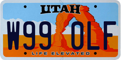 UT license plate W990LF