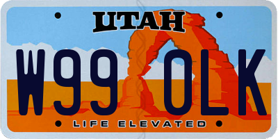 UT license plate W990LK