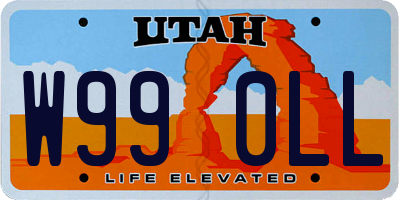 UT license plate W990LL