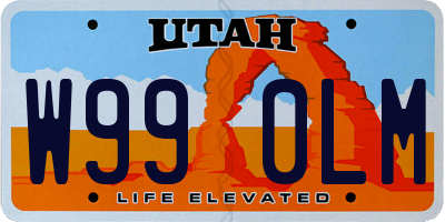 UT license plate W990LM