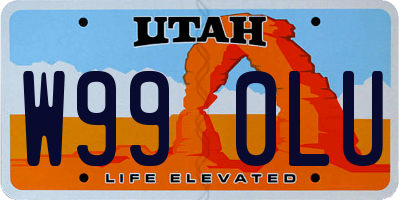 UT license plate W990LU