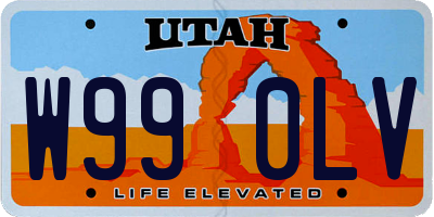 UT license plate W990LV