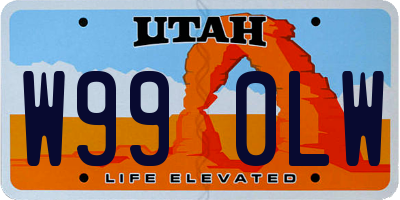 UT license plate W990LW