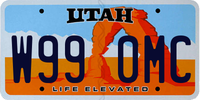UT license plate W990MC