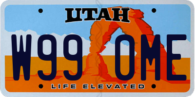 UT license plate W990ME