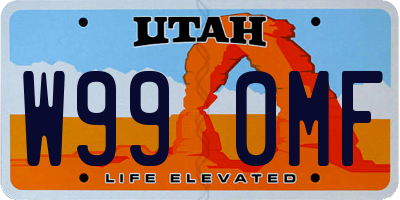 UT license plate W990MF
