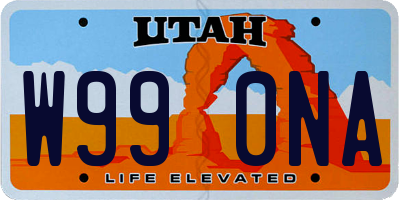 UT license plate W990NA