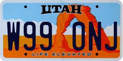 UT license plate W990NJ