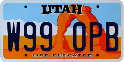 UT license plate W990PB