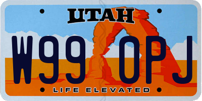 UT license plate W990PJ