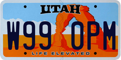 UT license plate W990PM