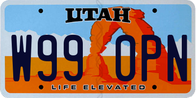 UT license plate W990PN