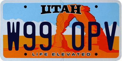 UT license plate W990PV