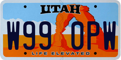 UT license plate W990PW