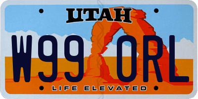 UT license plate W990RL
