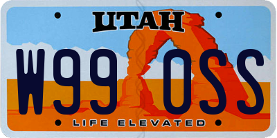 UT license plate W990SS