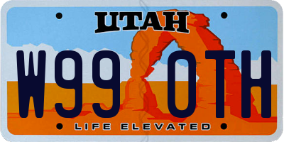 UT license plate W990TH