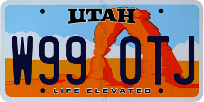 UT license plate W990TJ