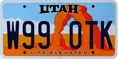 UT license plate W990TK