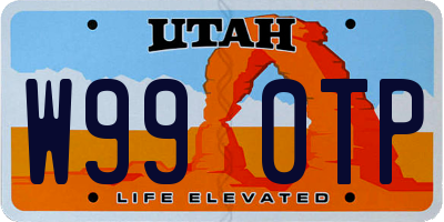 UT license plate W990TP